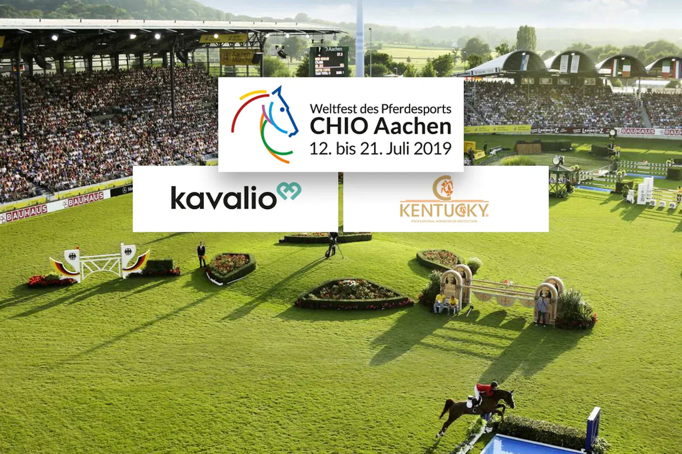 Reiter springt über ein Hindernis im CHIO Aachen, CHIO 2019 | kavalio meets Kentucky Horsewear.