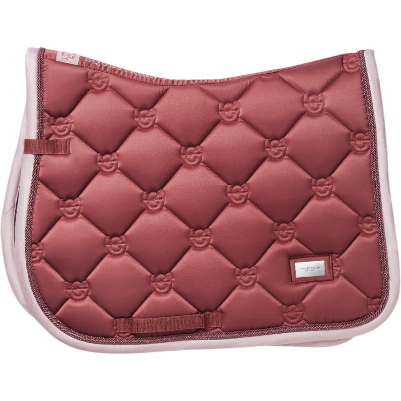Schabracken & Sattelgurte Shopping Days, rosafarbene Schabracke mit Steppung und Etikett. Schabracken & Sattelgurte Shopping Days, rosafarbene Schabracke mit Steppung und Etikett.