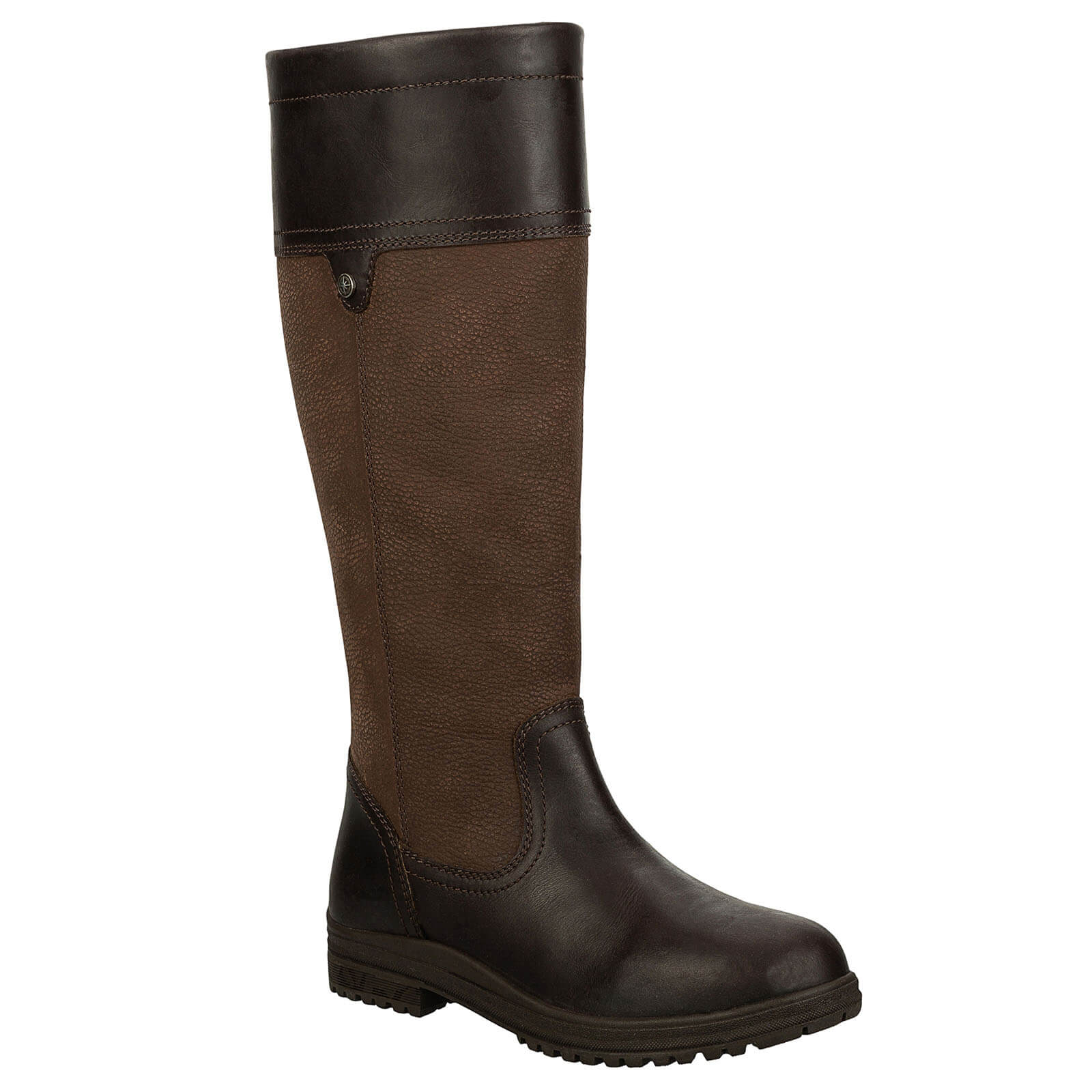 Reitstiefel, Stiefeletten & Chaps Shopping Days, brauner Reitstiefel mit schwarzem Fußteil. Reitstiefel, Stiefeletten & Chaps Shopping Days, brauner Reitstiefel mit schwarzem Fußteil.