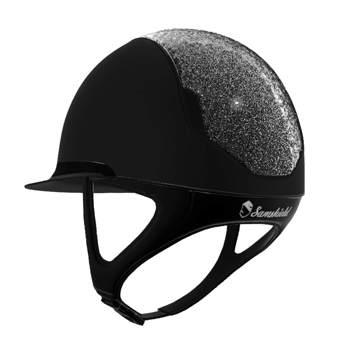 Samshield Reithelm 2.0 Black Shadowmatt Top Crystal Fabric Trim + Blason Matt Black, Black Shadowmatt, Produkt allein.