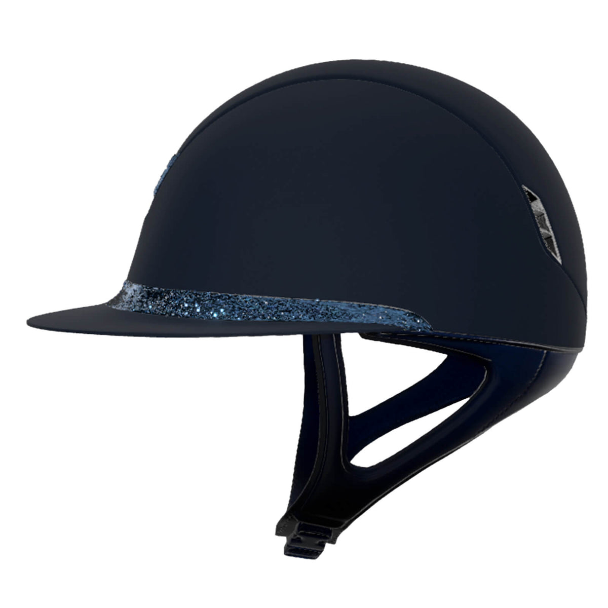 Samshield Reithelm Miss Shield 2.0 Blue Shadowmatt Top + Frontal Band CrFabric Trim + Blason Black Chrome, Blue Shadowmatt, Produkt allein.
