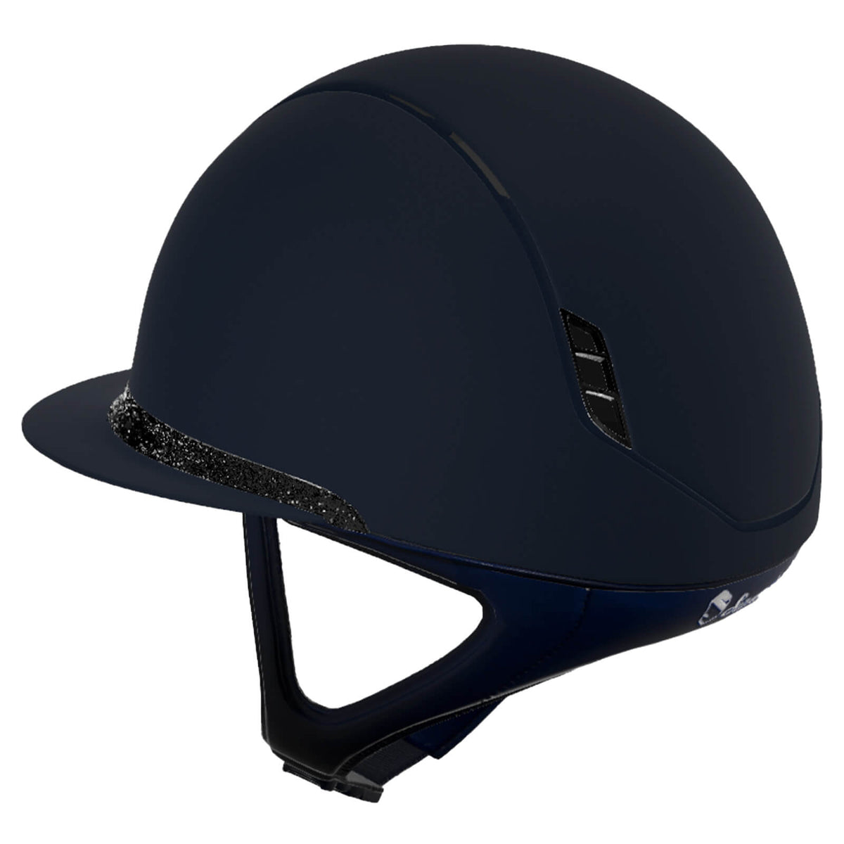 Samshield Reithelm Miss Shield 2.0 Blue SM Top SM Frontal Band CrFabric Trim Matt Blue Blason Crystal Fabric, dunkelblau, Produkt allein.