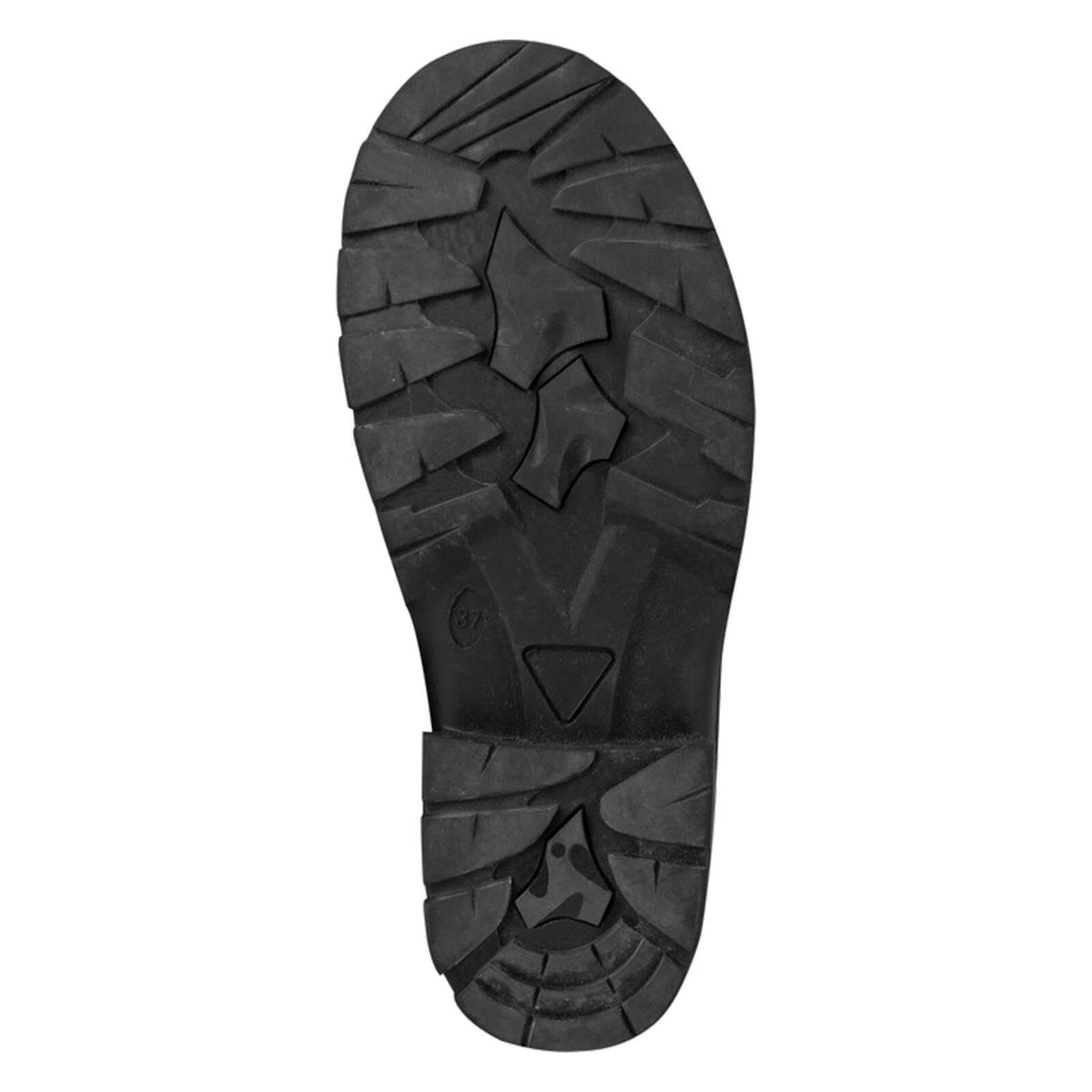 Schuhe Unisex Thermoschuh Milton Stallschuhe, Schwarz, Sohle des Produkts auf weißem Hintergrund.