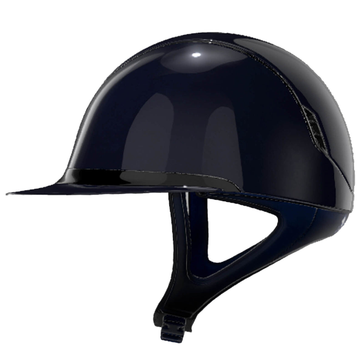 Reithelm Miss Shield 2.0 Blue SG Top + Frontal Band Shadowglossy Trim + Blason Black Chrome 5SW, Blue SG Top, Produkt allein auf weißem Hintergrund.