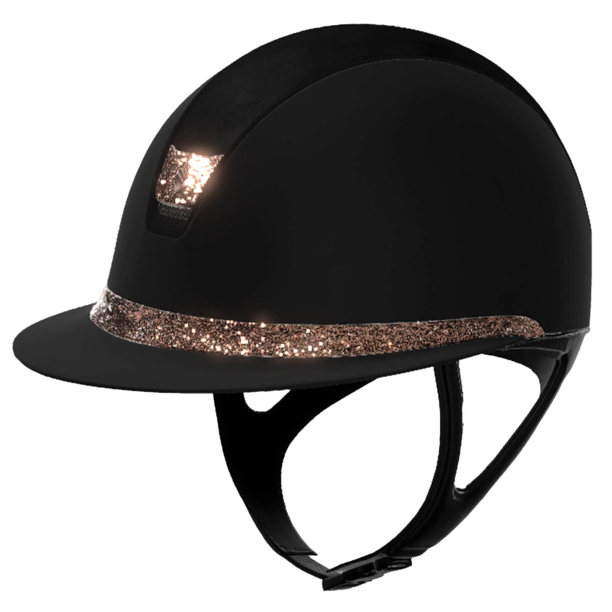 Reithelm Miss Shield 2.0 Black SM Top Alcantara Frontal Band CrFabric Trim Matt Black Blason CrFabri, Schwarz, Produkt allein auf weißem Hintergrund.