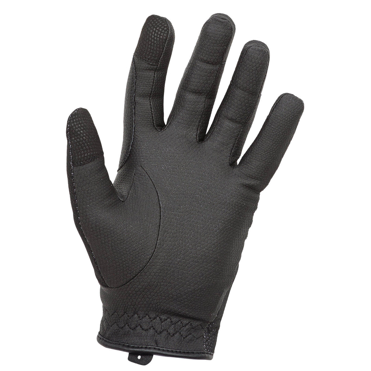 Reithandschuhe Unisex Cold Days GP Handschuhe, Schwarz, einzelne Handschuh-Detailaufnahme auf weißem Hintergrund.