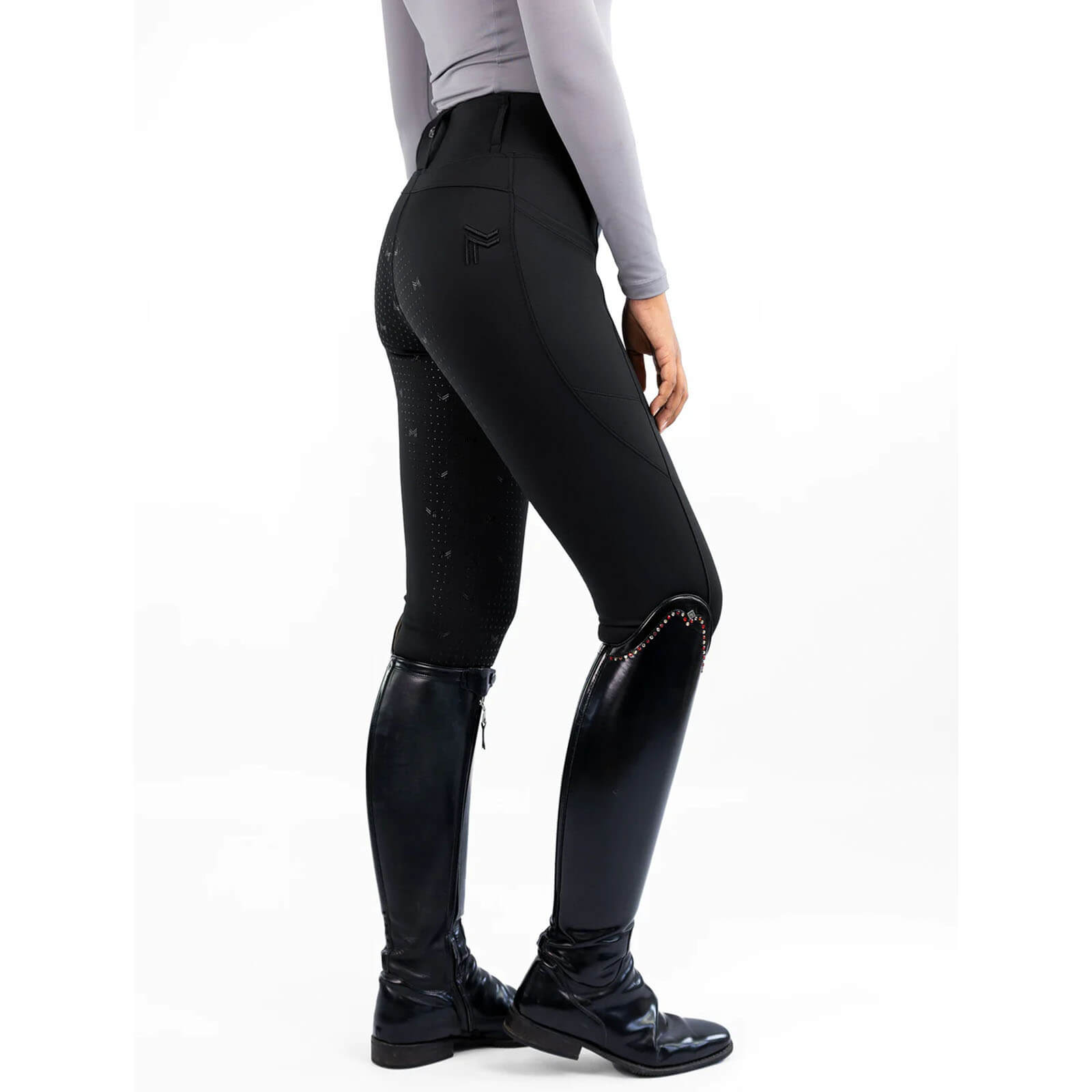 Reitleggings Damen Full-Grip Studio Damenreitleggings
