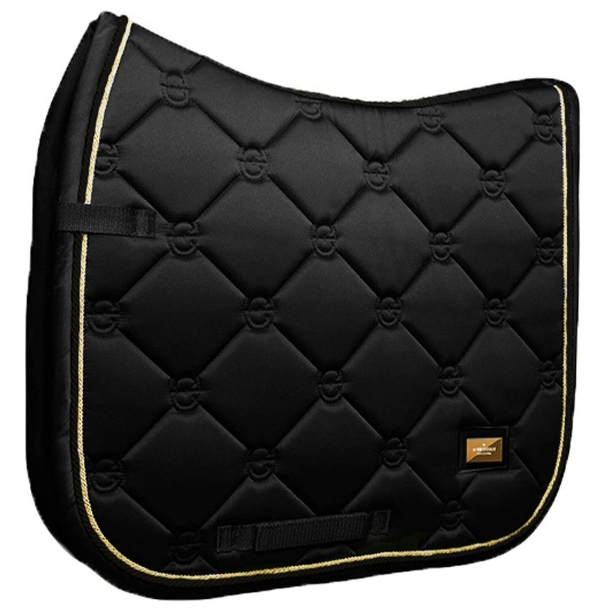 Equestrian Stockholm Dressurschabracke Black Gold, Schwarz, Produkt allein auf weißem Hintergrund.