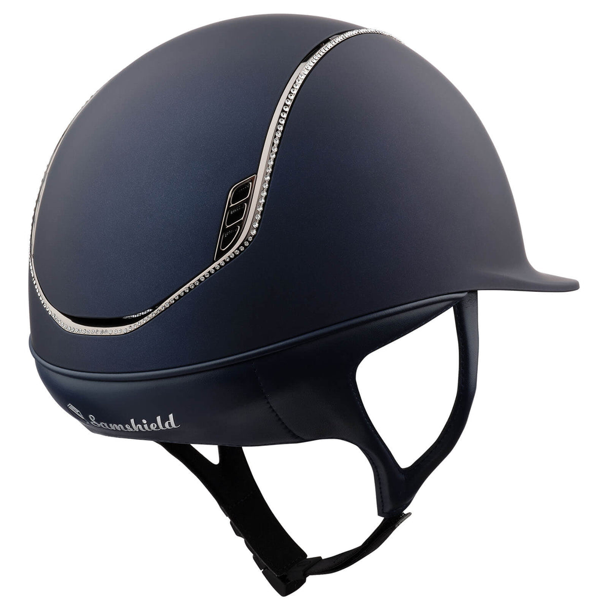 Samshield Reithelm Shadowmatt 2.0 Blue + 300 Crystals, Blue, Produkt allein auf weißem Hintergrund.