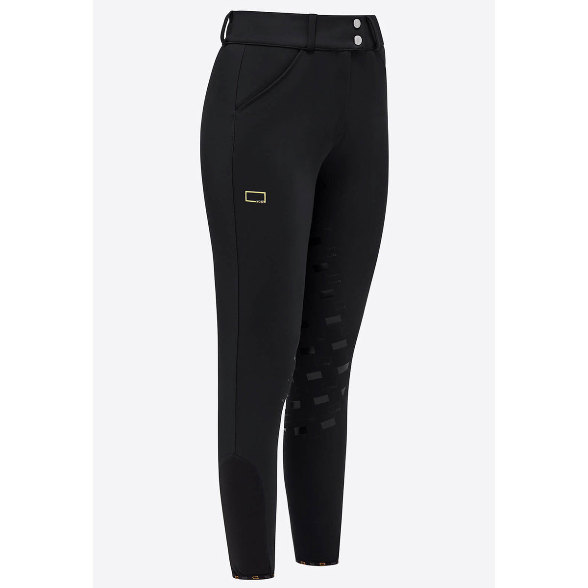 Reithose Damen RG High Waist Full Grip Breeches Damenreithose, Black, Produkt allein auf weißem Hintergrund.