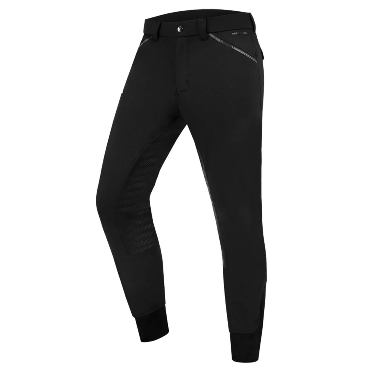 Reithose Herren Marc Silikon Vollbesatz Herrenreithose, Schwarz, Produkt allein auf weißem Hintergrund.