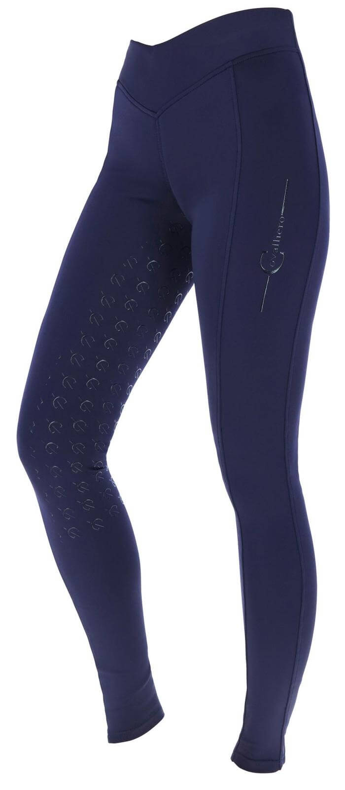 Reitleggings Damen Full-Grip ClassicStar Damenreitleggings Vollbesatz, Navy, Produkt allein.