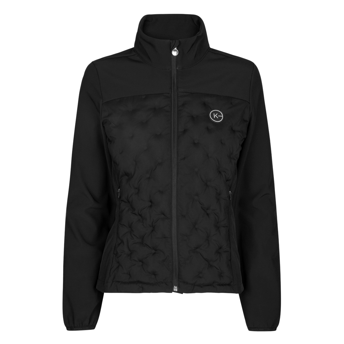 Jacke Damen KLHolley FS 2024 Wattierte Jacke, Black, Produkt allein auf schwarzem Hintergrund.