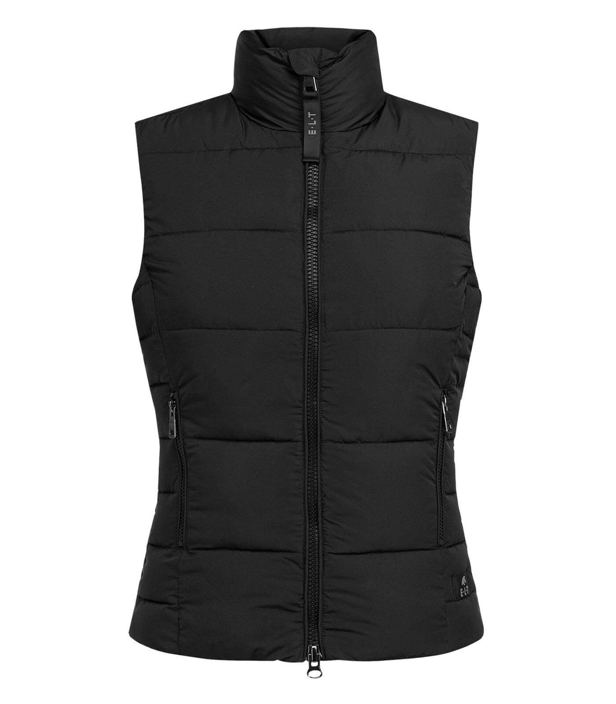 Weste Damen Lightweight Oxford Steppweste HW 2023, Schwarz, Produkt allein auf weißem Hintergrund.