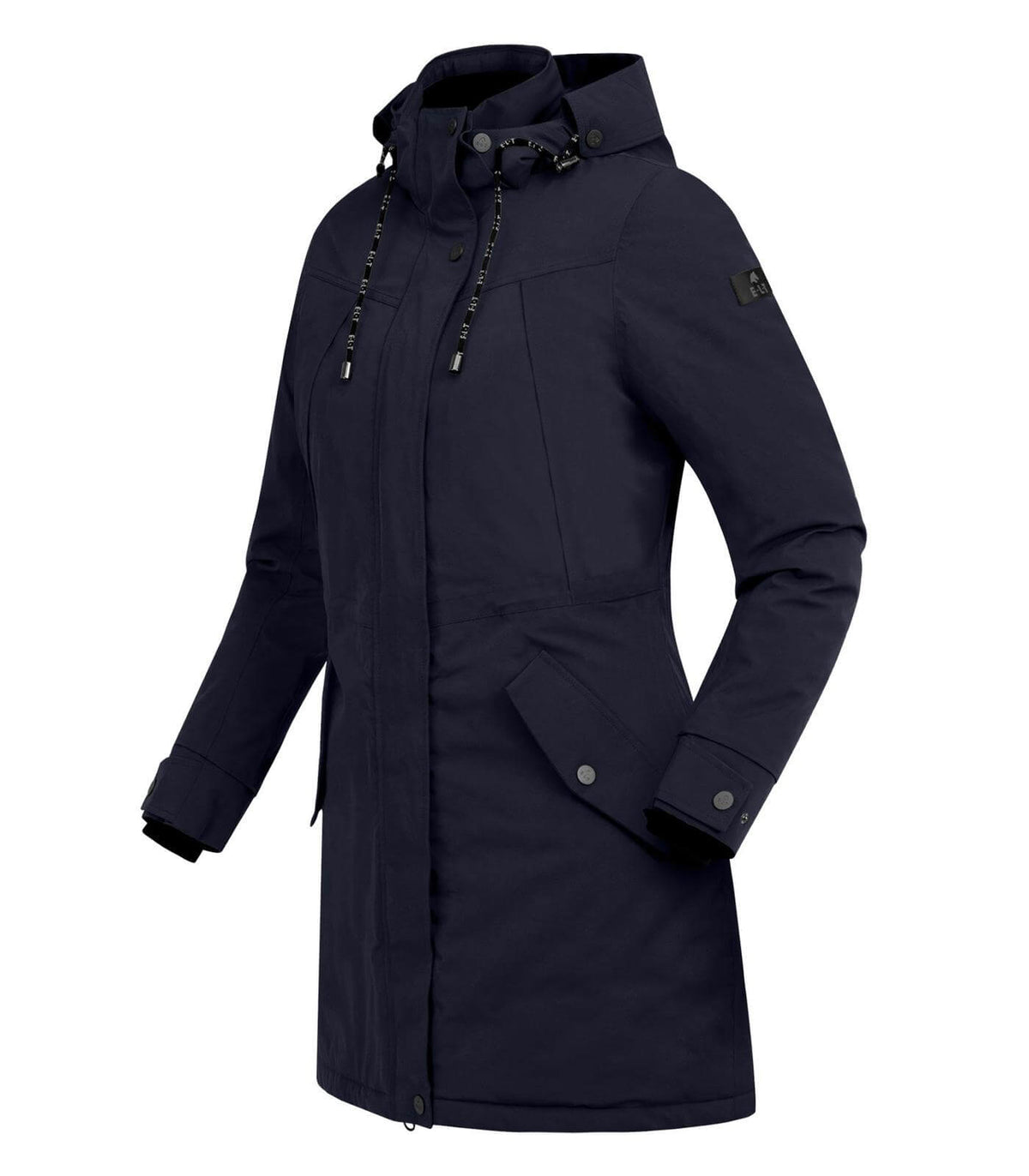 Winter-Performance-Reitparka Ontario, Tiefblau, Produkt allein auf weißem Hintergrund.