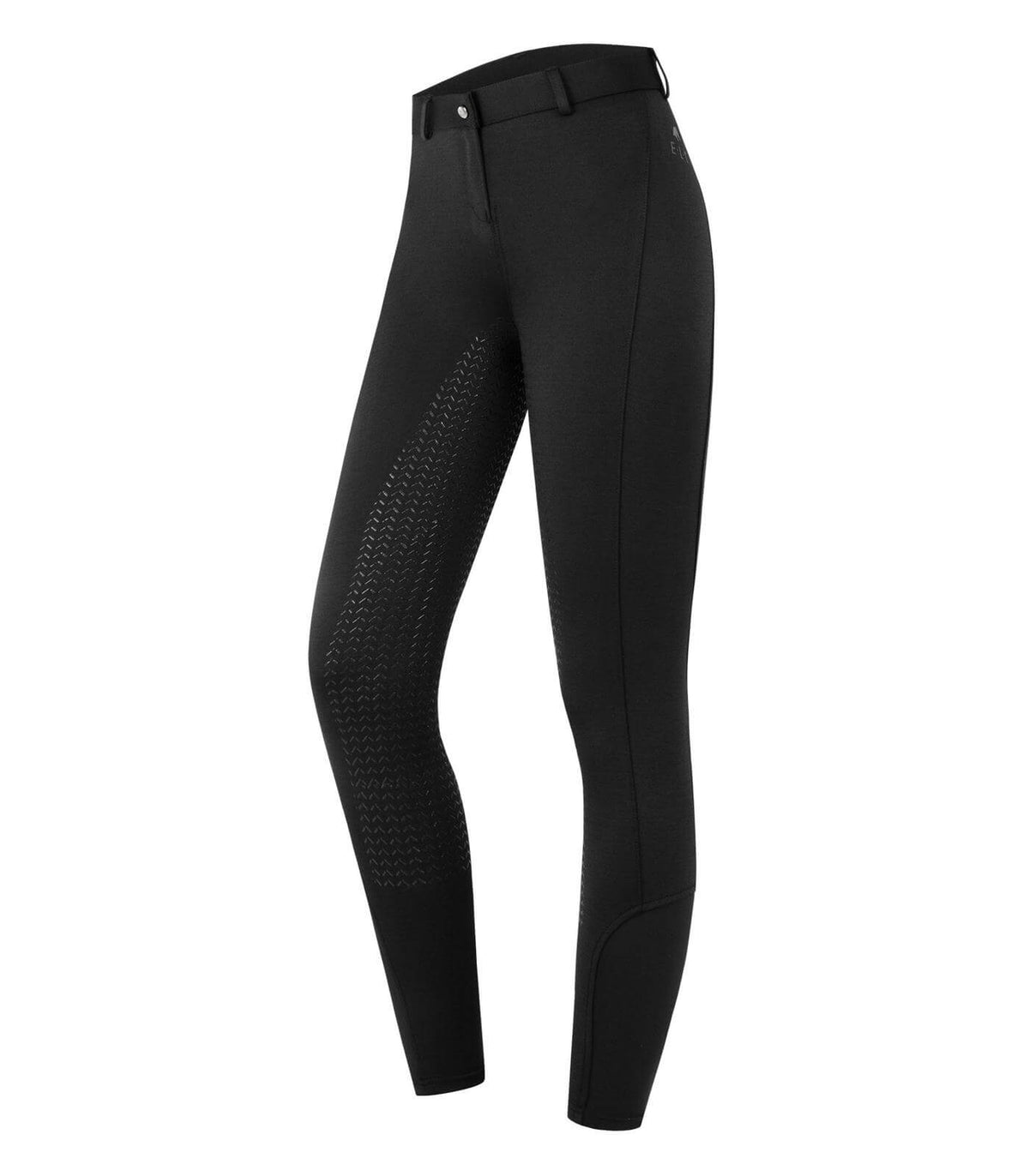 Reithose Essential Silikon, Schwarz, Produkt allein auf weißem Hintergrund.