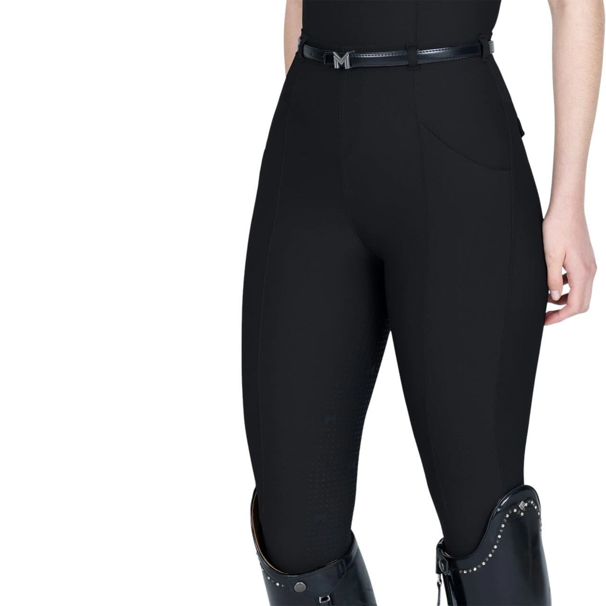 Reitleggings Damen Full Grip Velya + Gürtel