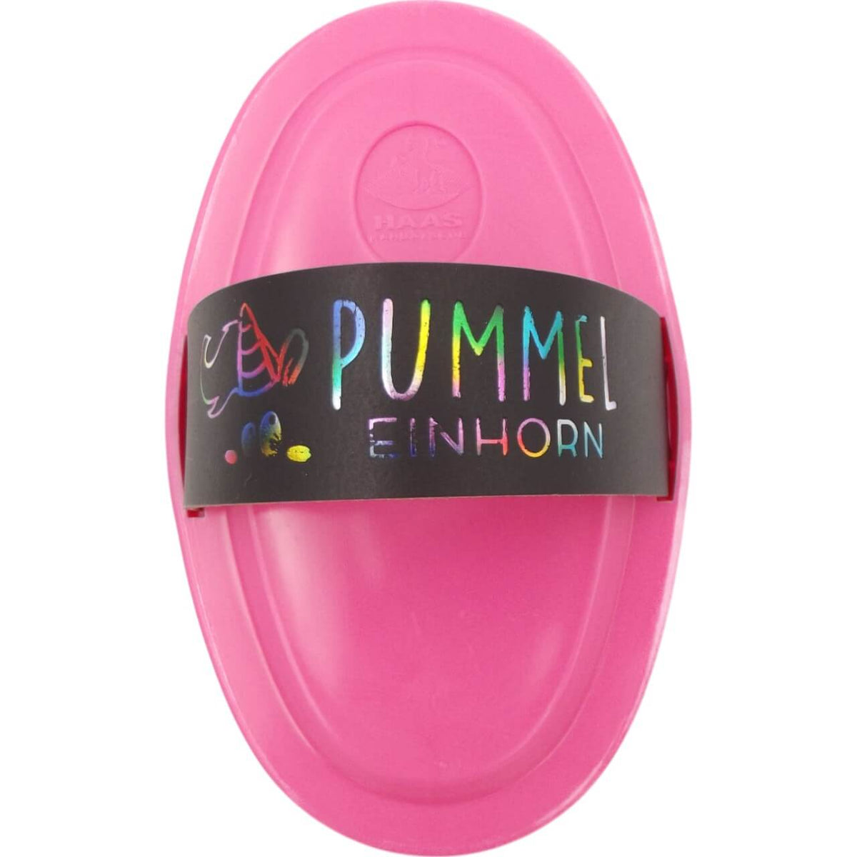 Haas Striegel Pummelfee, Pink, Produkt allein auf weißem Hintergrund.