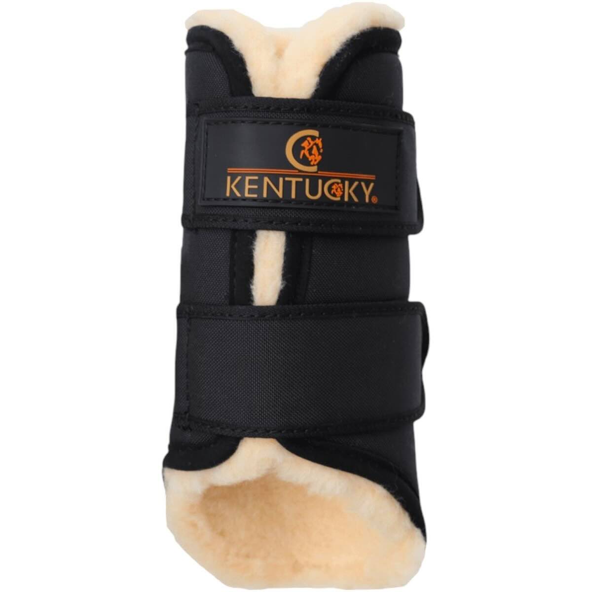 Kentucky Horsewear Arbeitsgamaschen Solimbra Vorderbein Beinschutz, Schwarz, Produkt allein auf weißem Hintergrund.