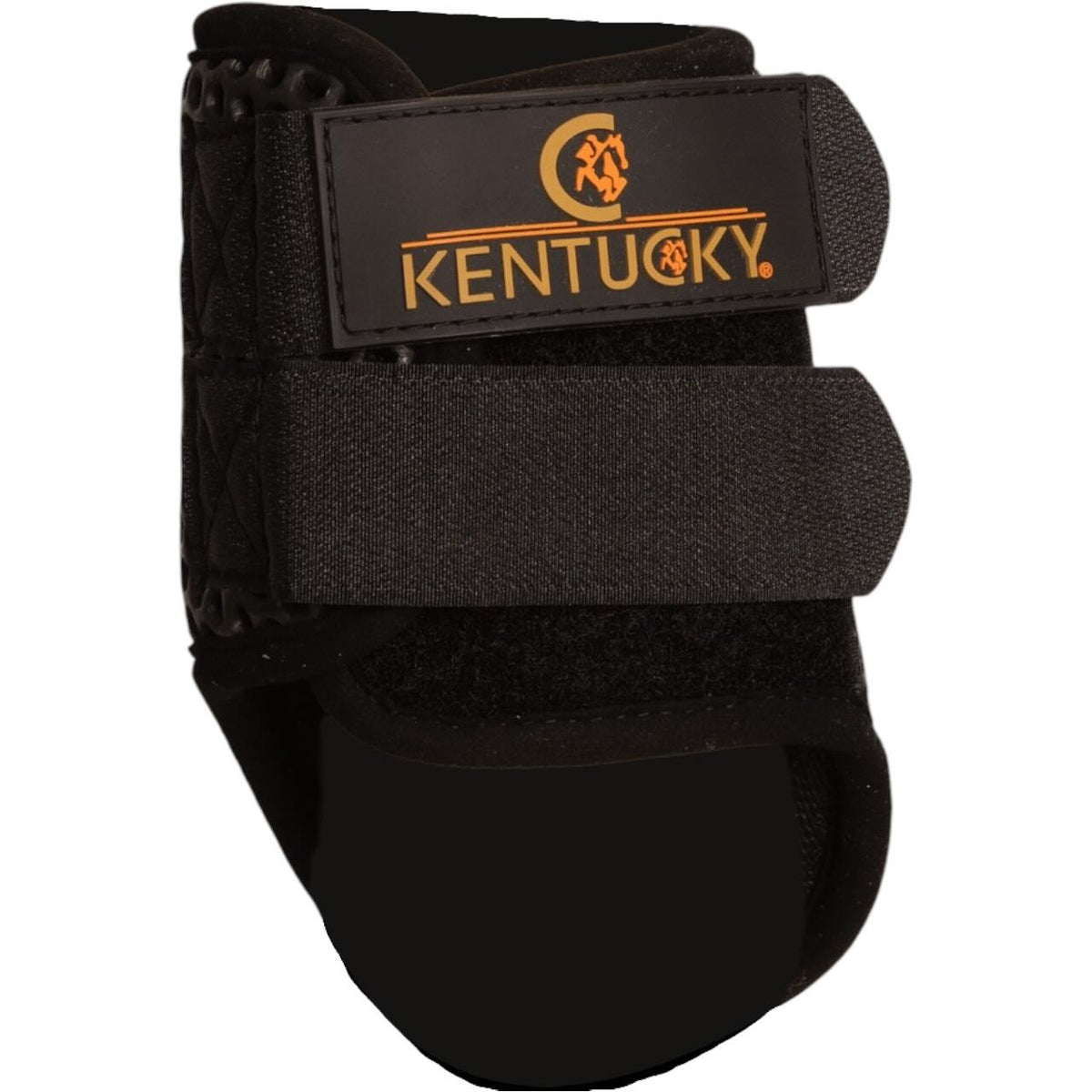 Kentucky Horseware Arbeitsgamaschen Turnout ProAir Kurz Hinterbein Streichkappen, Schwarz, Produkt allein auf weißem Hintergrund.