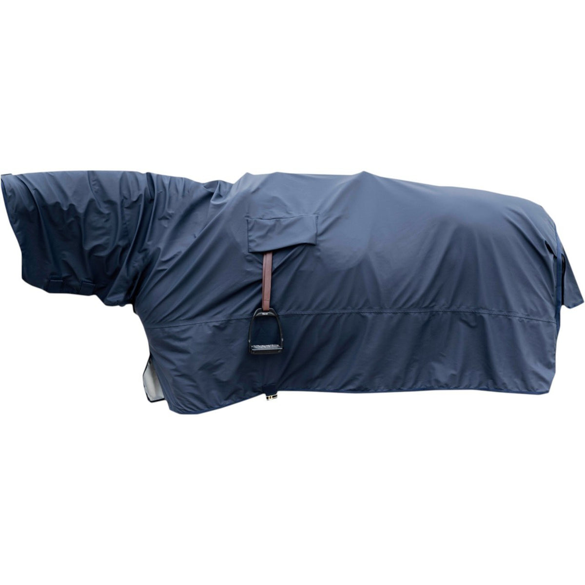 Ausreitdecke 0g Horse Rain Coat Hurricane Regendecke, Navy, Decke am Pferd.
