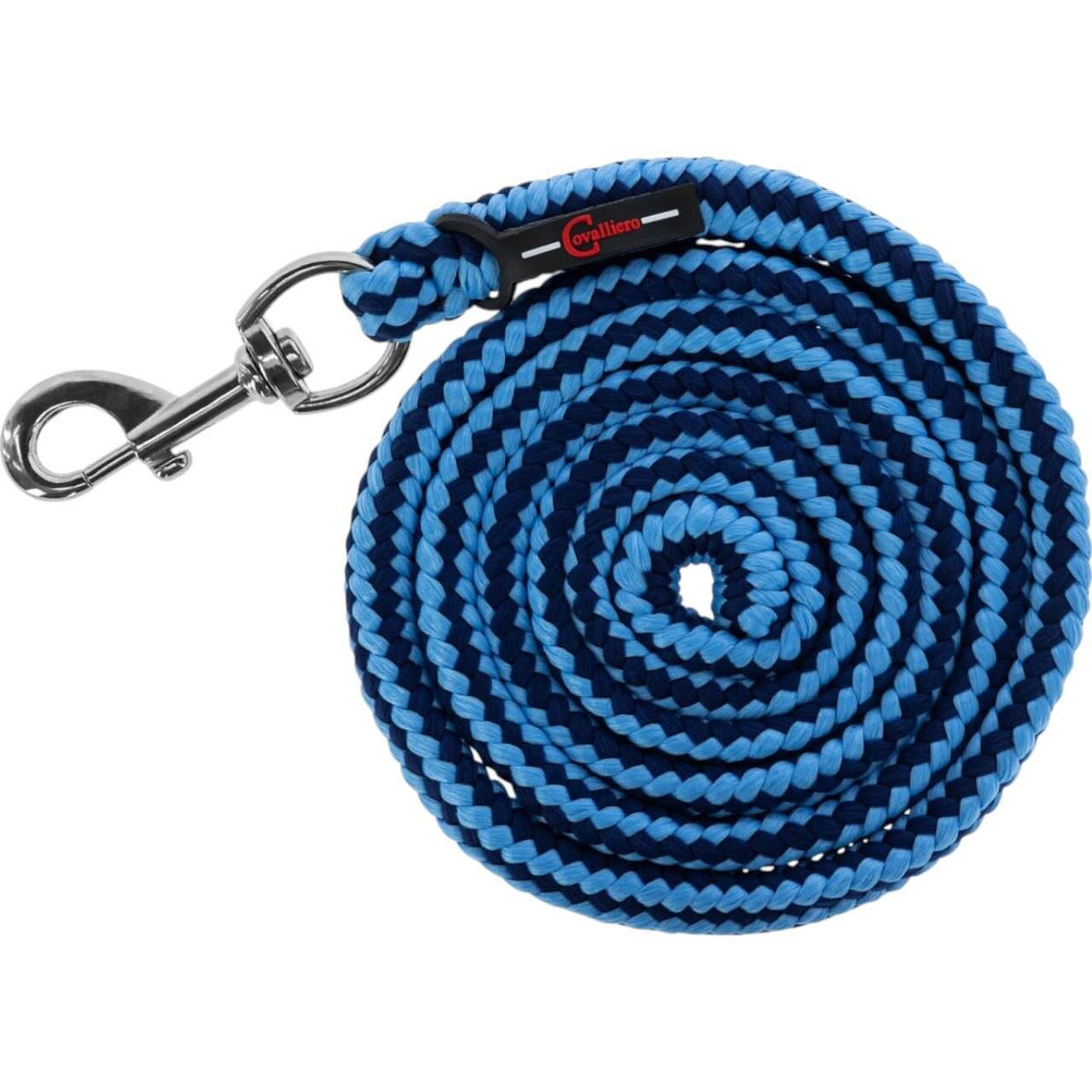 Covalliero Führstrick Hippo mit Karabinerhaken Strick, Dunkelblau/Hellblau, Produkt allein.