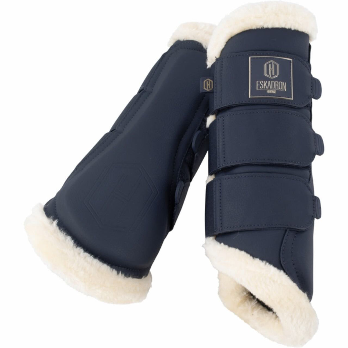 Eskadron Gamaschen Faux Leather Heritage 2025 Beinschutz, Navy, Produkt allein auf weißem Hintergrund.