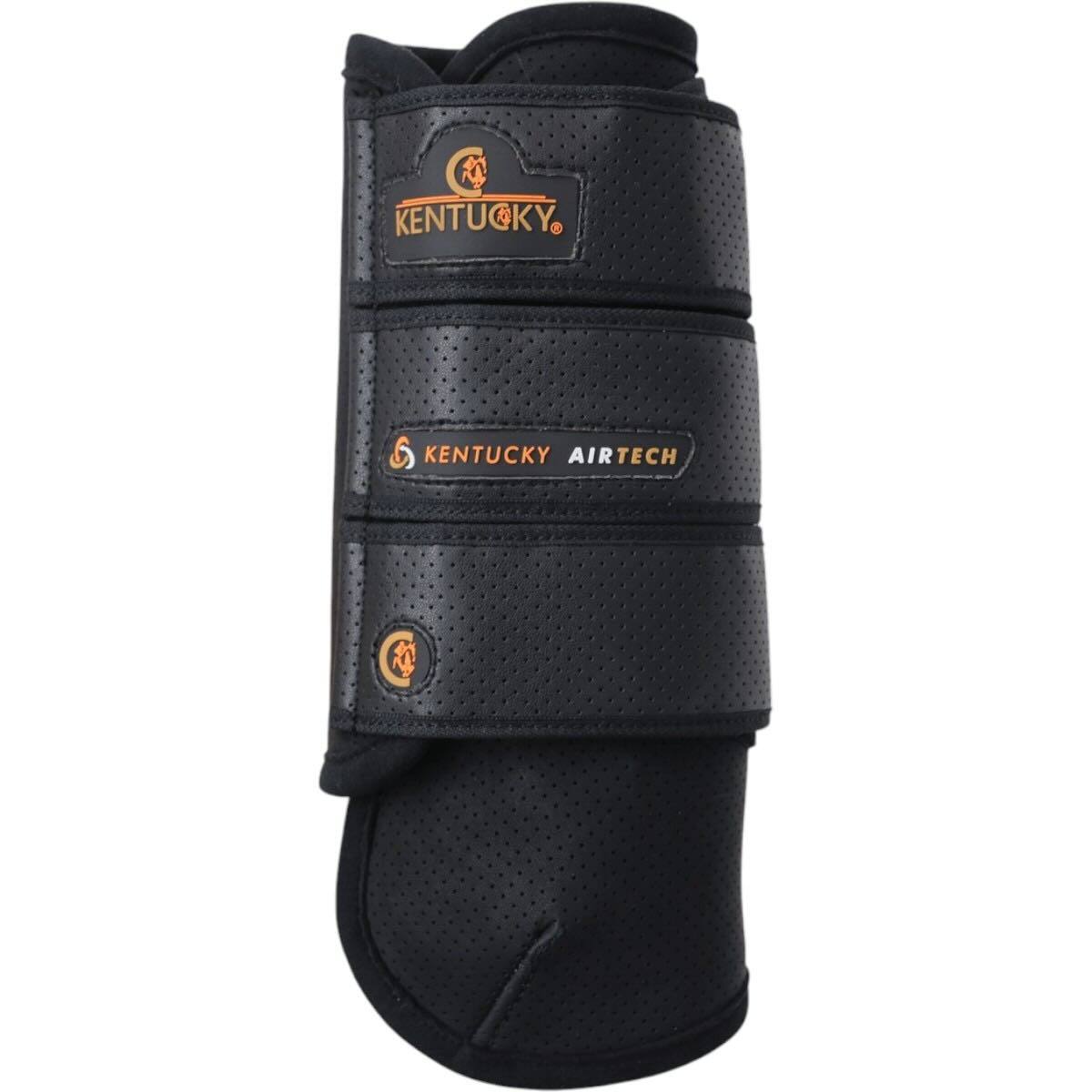 Geländegamaschen Air Tech Vorderbein Gamaschen, Schwarz, Produkt allein auf weißem Hintergrund.