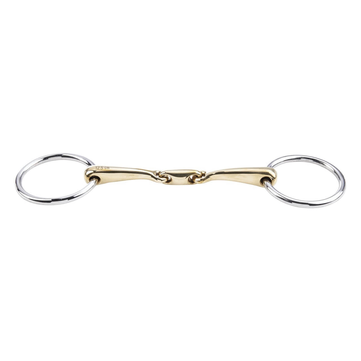 Unterlegtrense Doppelt Gebrochen KAUGAN® 12 mm Gebiss, Produkt allein auf weißem Hintergrund.