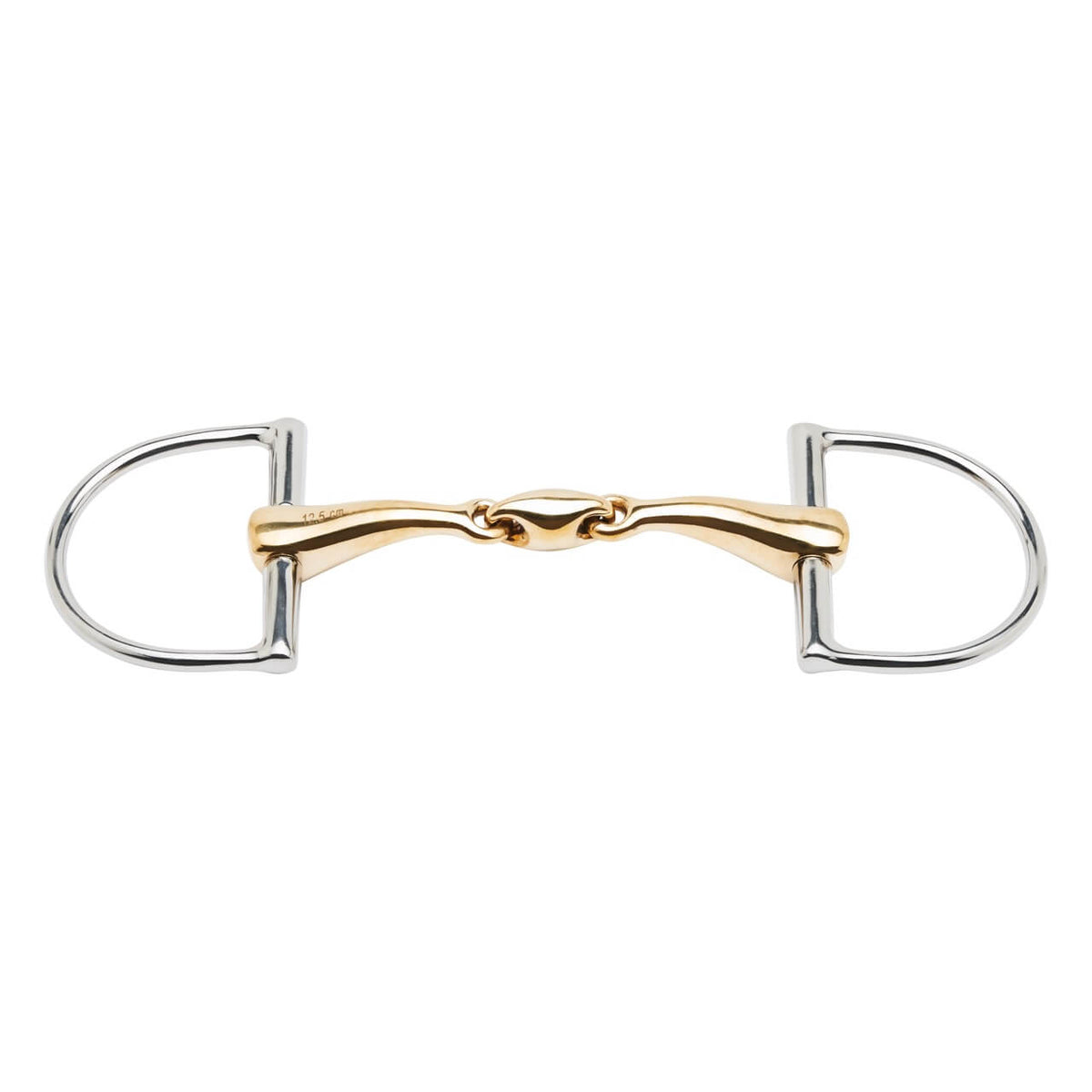 D-Ring Trense Doppelt Gebrochen KAUGAN®-Shaped 16 mm Gebiss, Gold, Produkt allein.