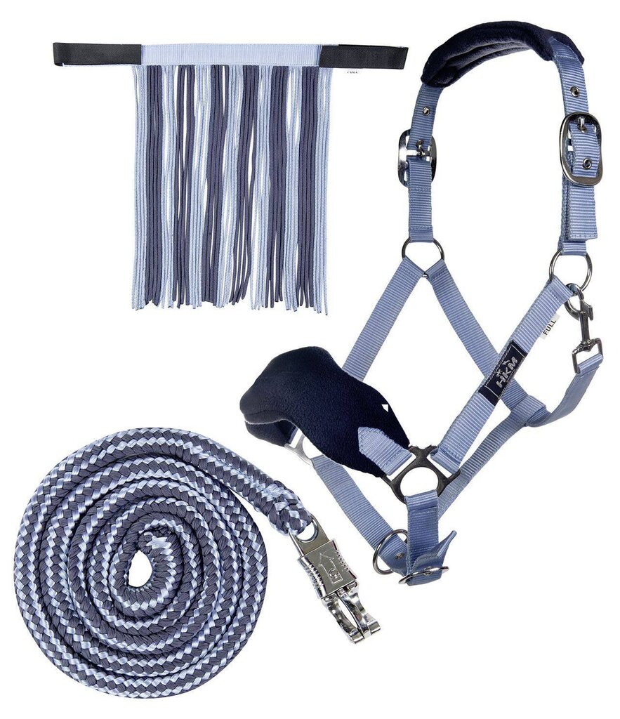 Set di capezzine in nylon con corda con moschettone di sicurezza e frange antimosche capezza da scuderia