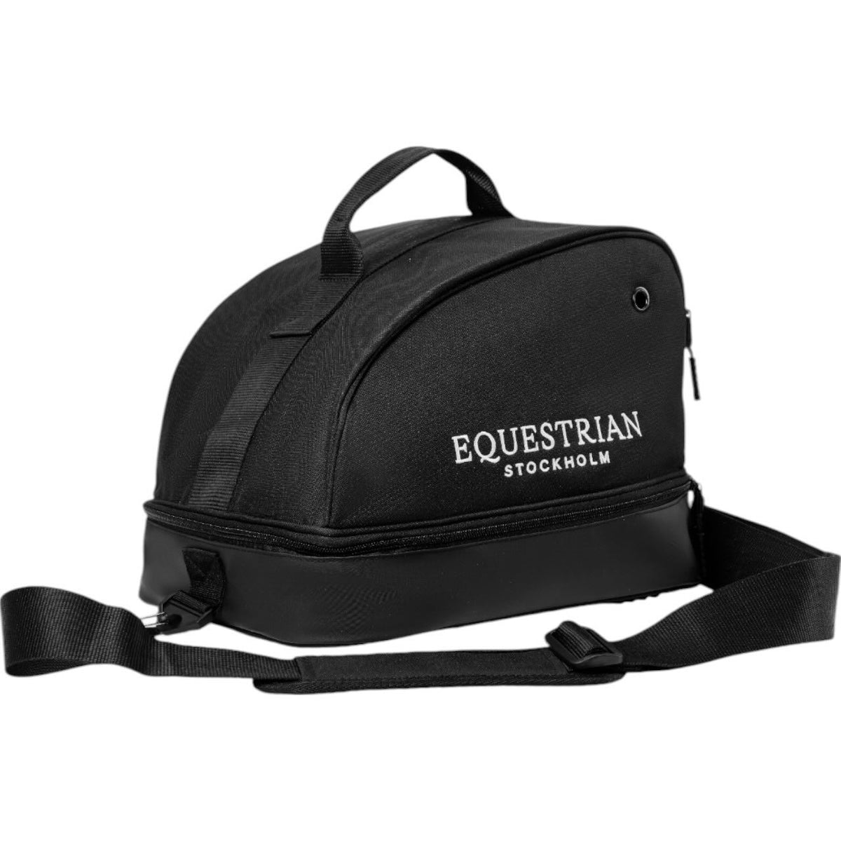 Equestrian Stockholm Helmtasche Helmet Bag Tasche, Schwarz, Produkt allein auf weißem Hintergrund.