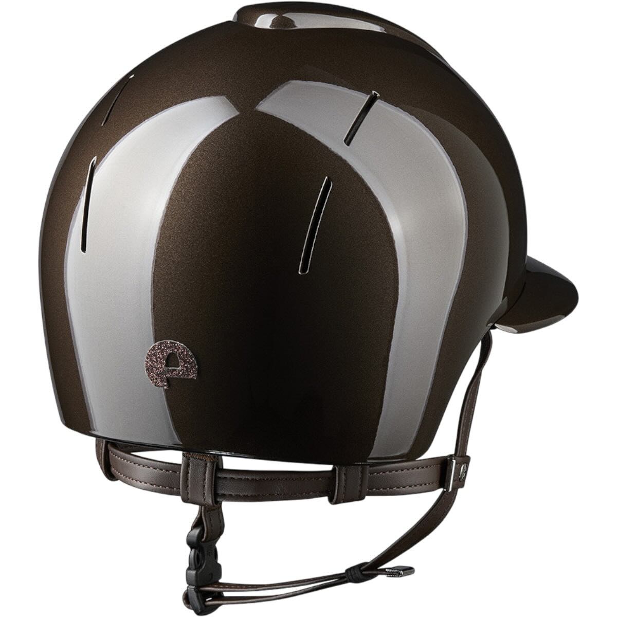 Reithelm Smart Nova Metallpolitur Polo Visier Star Brown, braun, Produkt allein auf weißem Hintergrund.