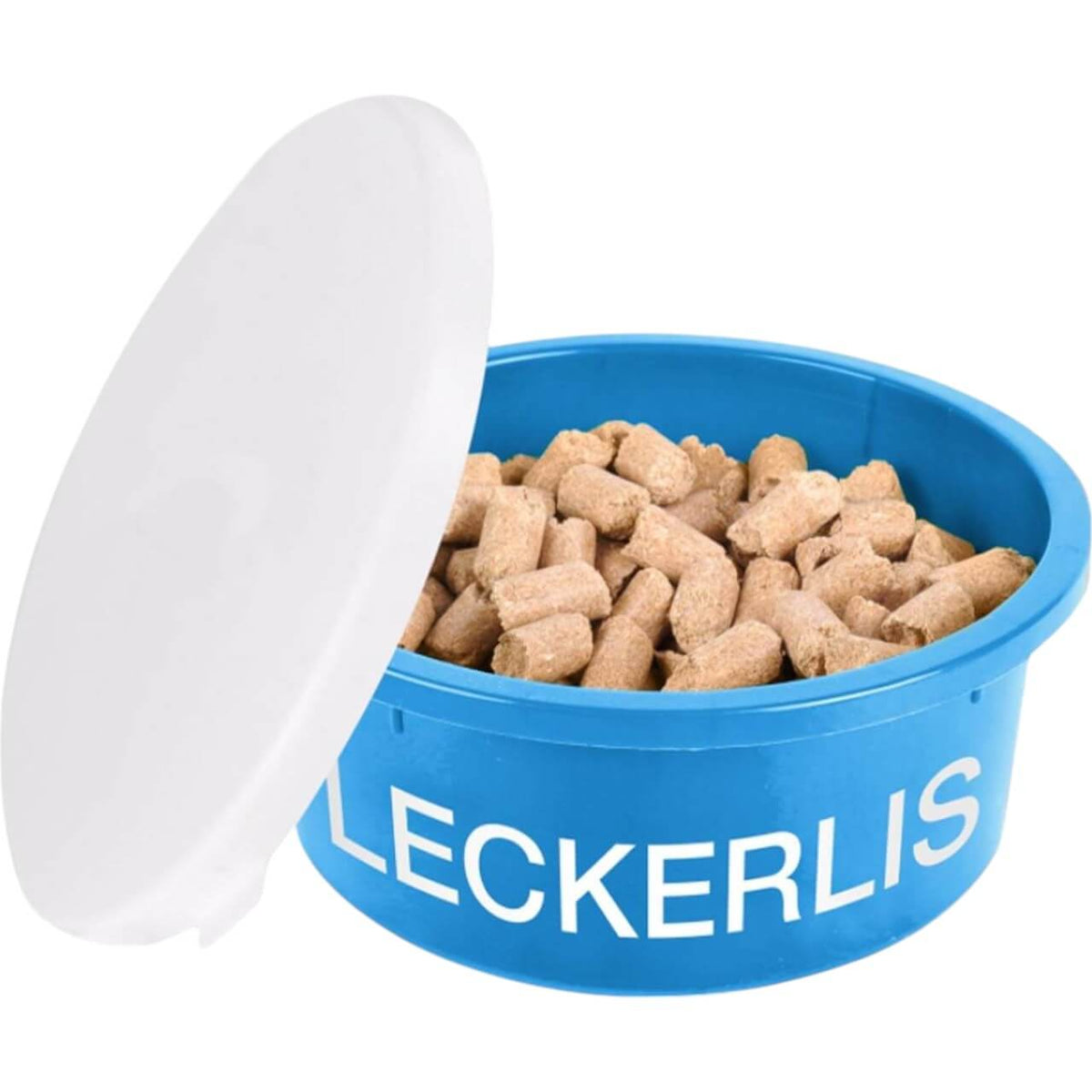 Waldhausen Leckerli-Schale mit Deckel Leckerliaufbewahrung, Azurblau, Produkt allein mit geöffnetem Deckel.