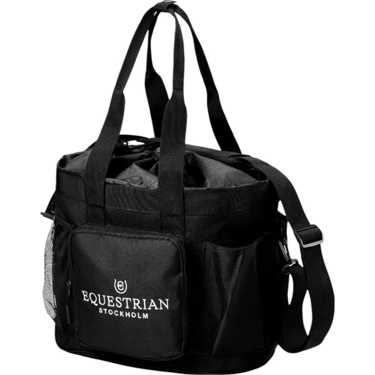 Equestrian Stockholm Putztasche Grooming Tasche, Schwarz, Produkt allein auf weißem Hintergrund.