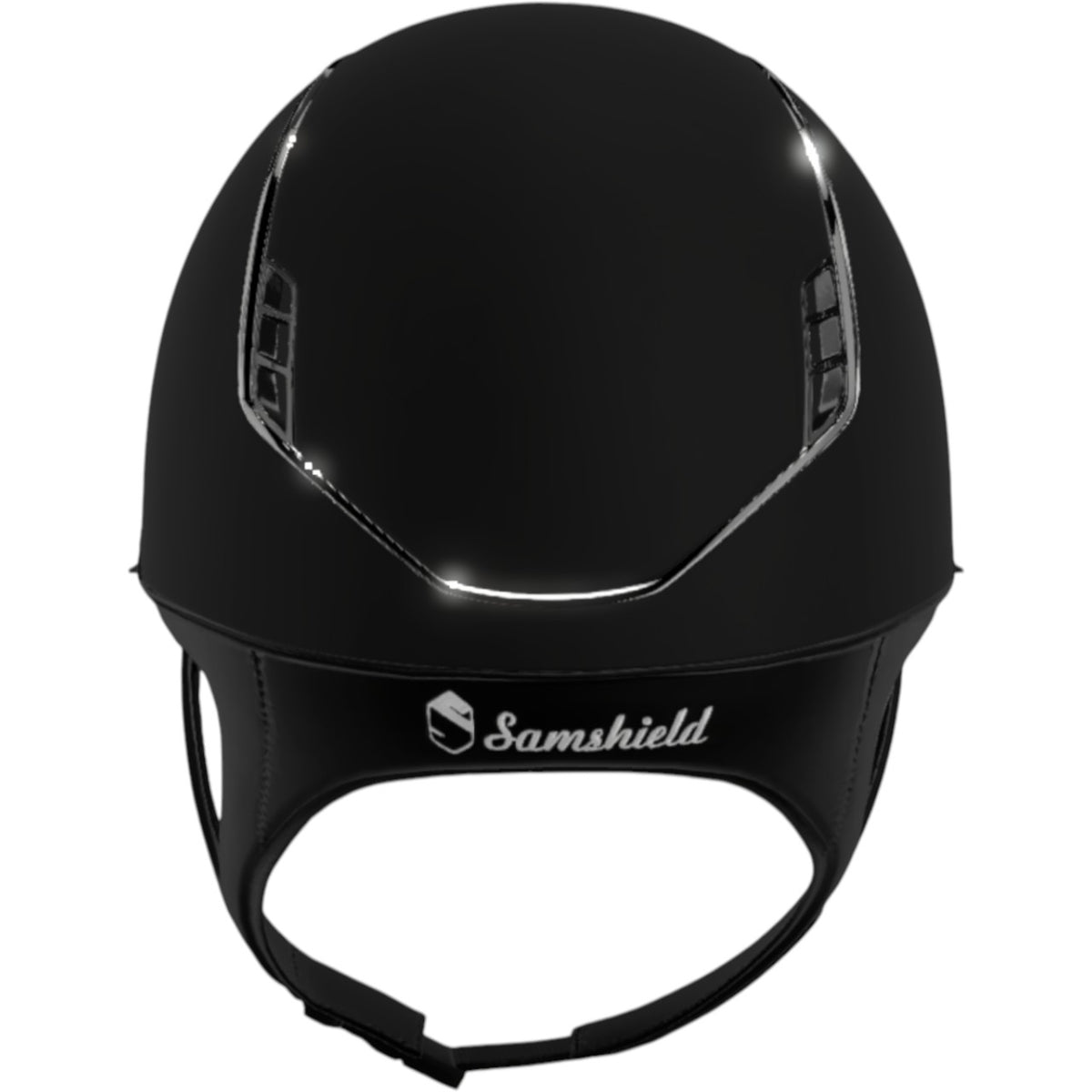 Samshield Reithelm Miss Shield Shadowmatt 2.0 Black 5 Crystals, Black, Produkt allein auf weißem Hintergrund.