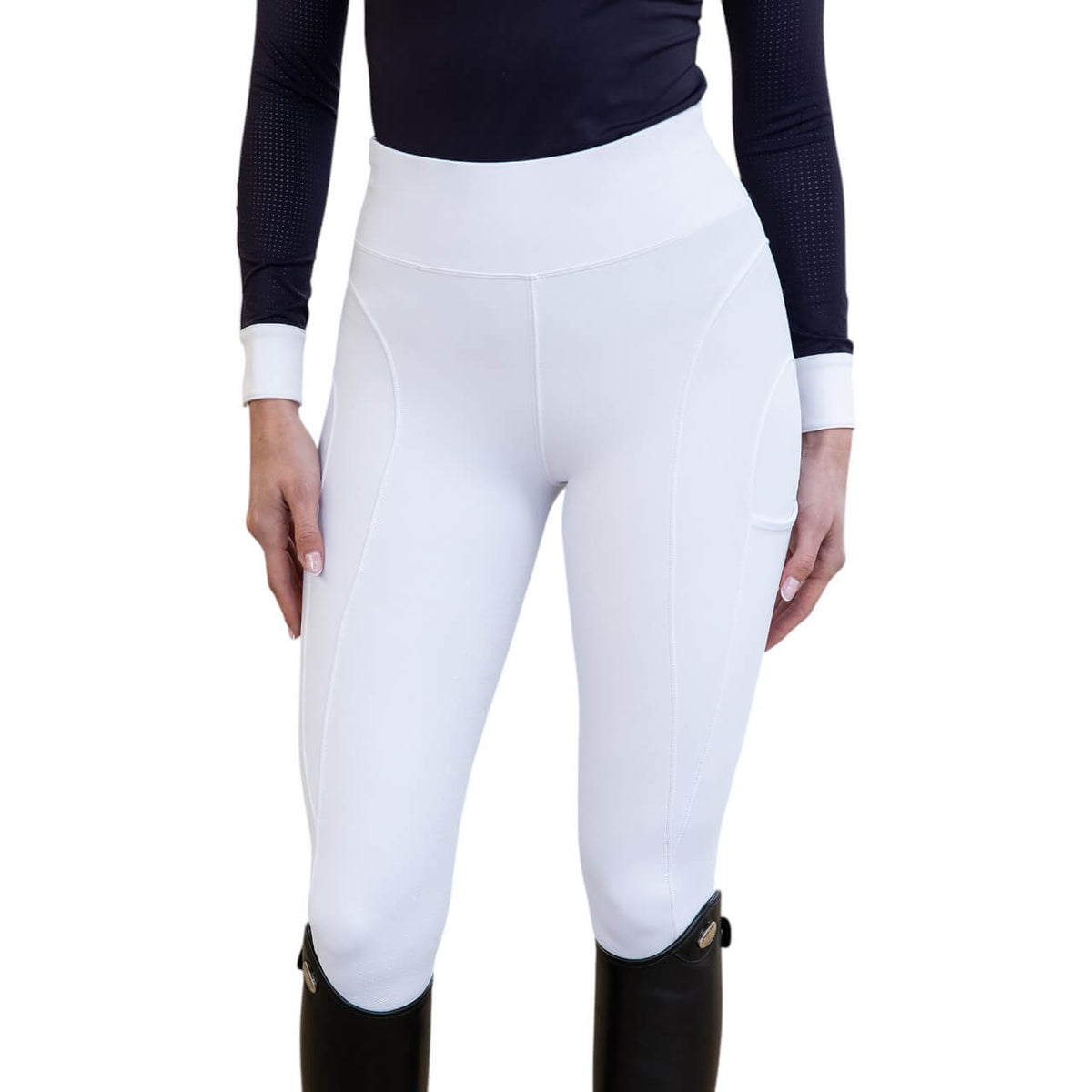 Reitleggings Damen Full-Grip Outline Damenreitleggings