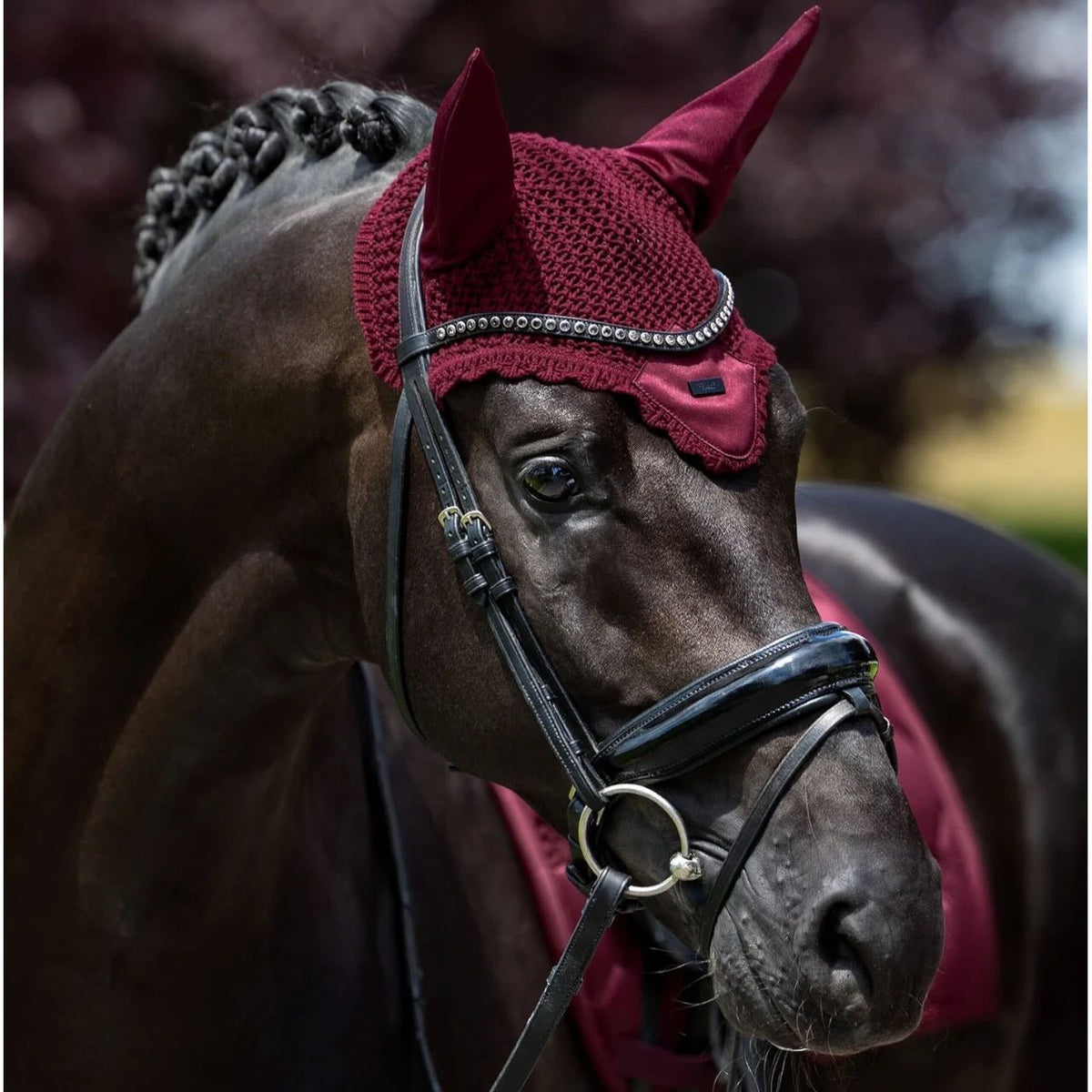 Fliegenhaube Velvet Merlot Fliegenmütze