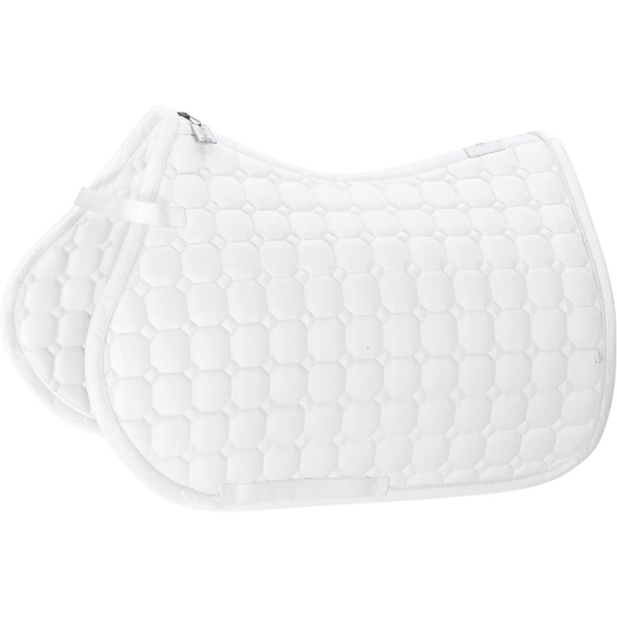 Eskadron Springschabracke Cotton Glitter Classic Sports FS26 Sattelunterlage, Weiß, Produkt allein.