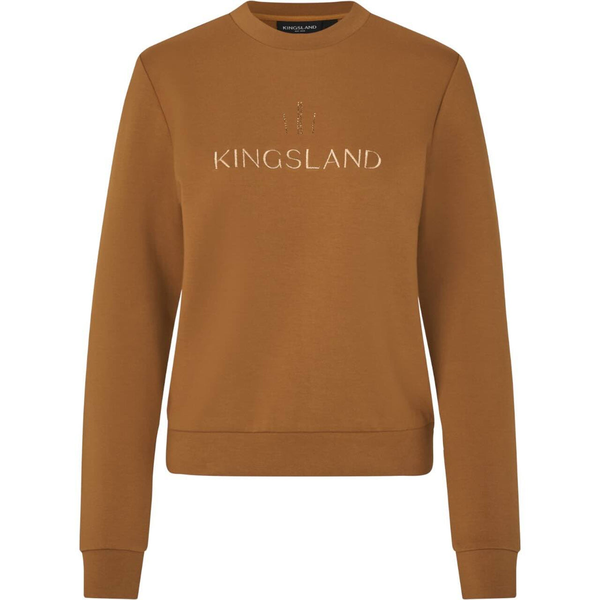 Kingsland Sweatshirt Damen KLMona HW 2025 Longsleeve, Argan Oil, Produkt allein auf weißem Hintergrund.