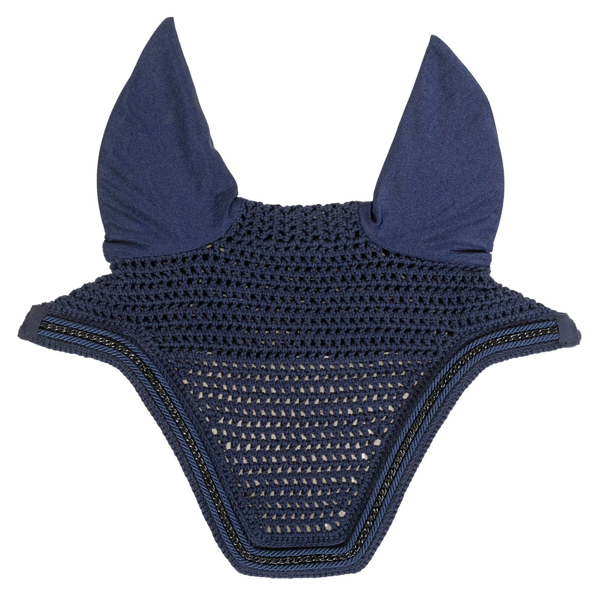 Fliegenmütze Fly veil Wellington with metal chain Soundless Fliegenhaube Metallkordel, Navy, Produkt allein auf weißem Hintergrund.