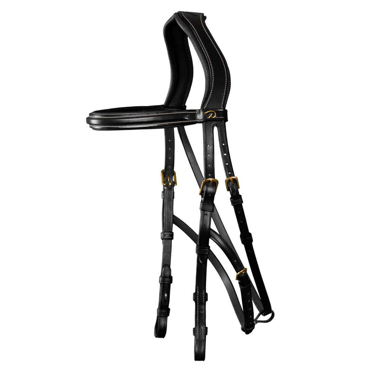 Hackamore Zaum D Collection Trensenzaum, Schwarz, Produkt allein auf weißem Hintergrund.
