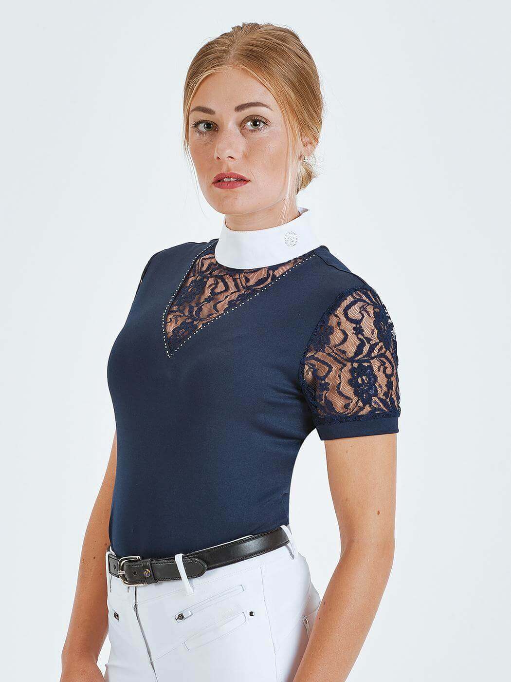 Turnier-Shirt Ravenna, Navy, Person trägt das Shirt.