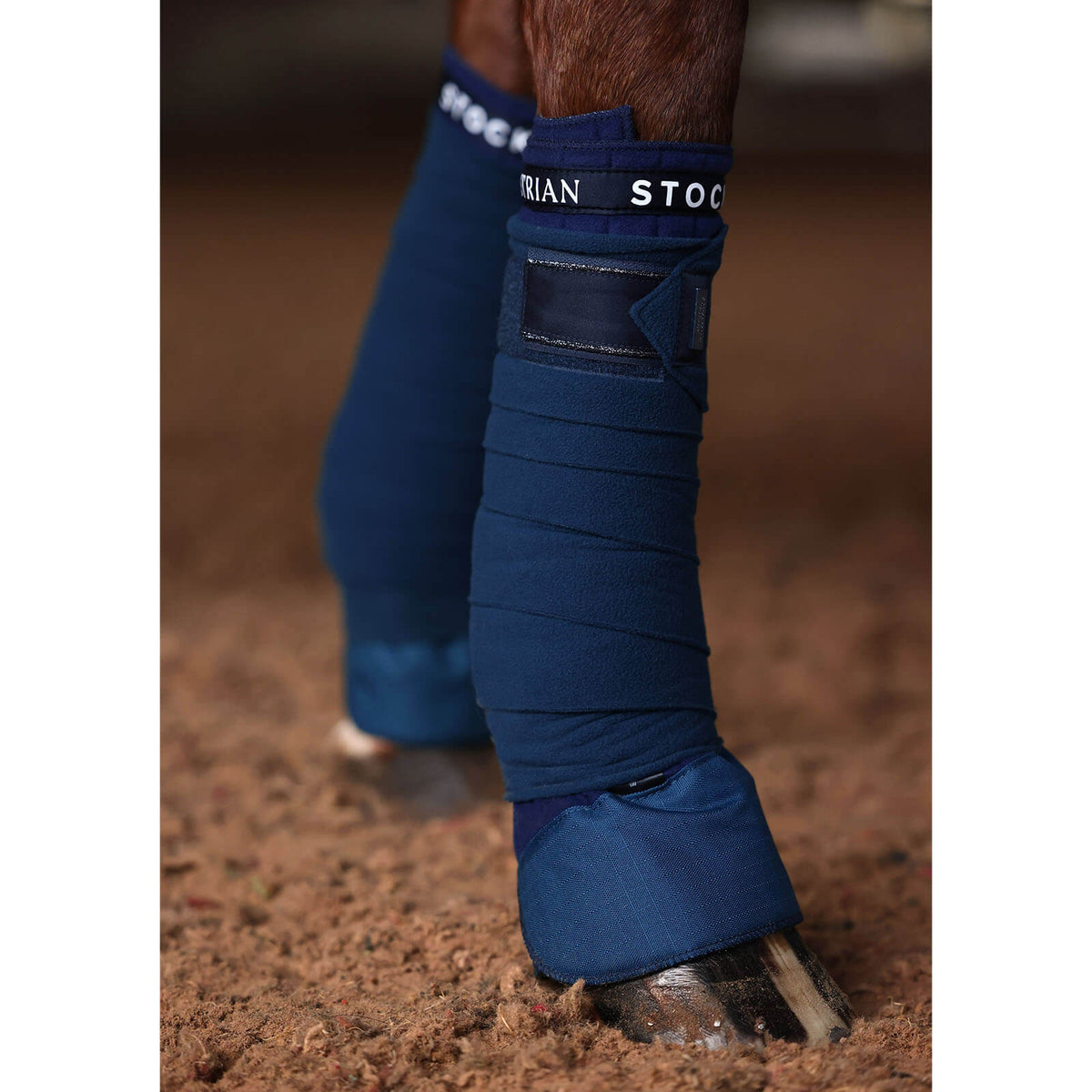 Equestrian Stockholm Bandagen Blue Meadow FS 2023 Fleecebandagen, Blue Meadow, an Pferdebeinen.