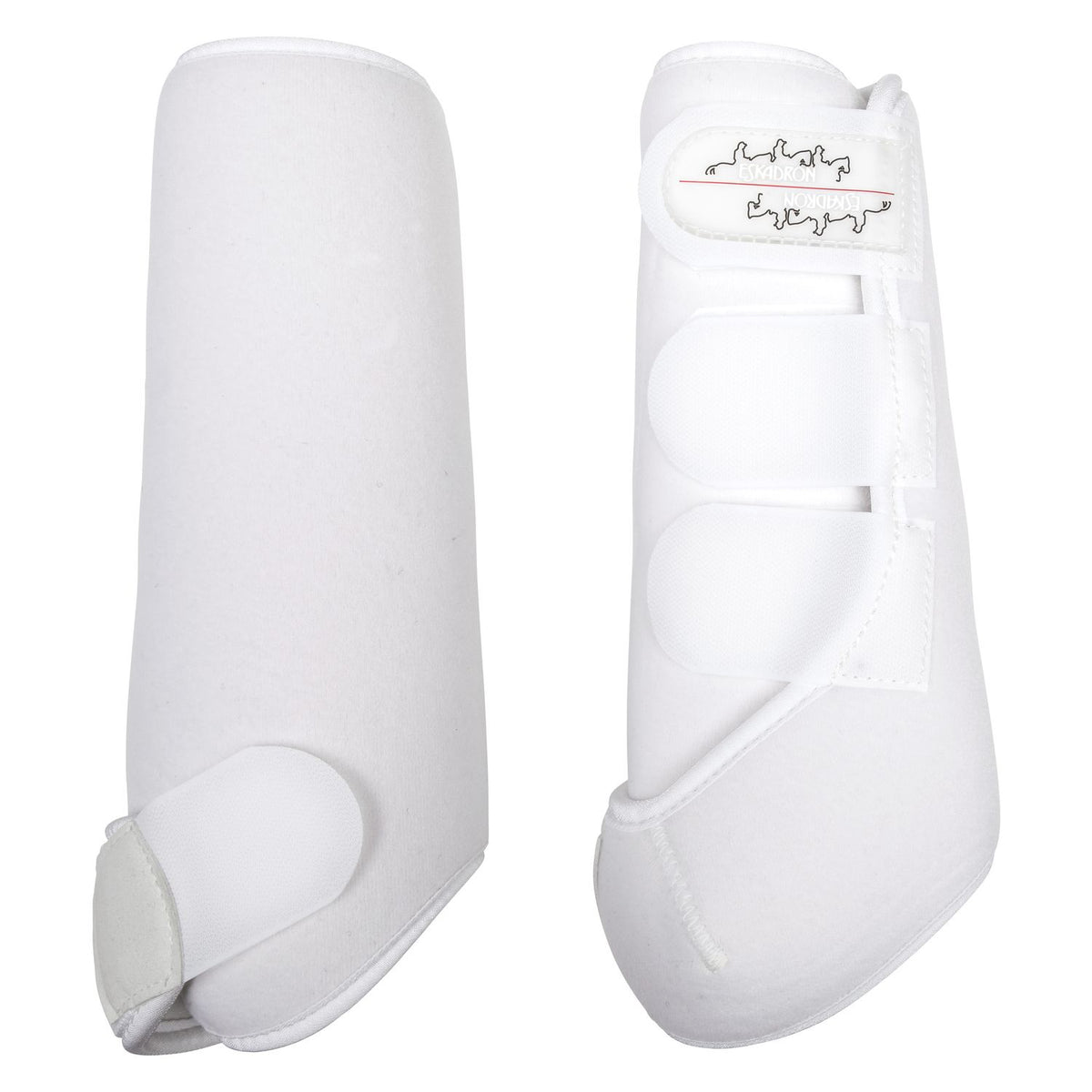 Eskadron Gamaschen Pro Dressage Hinten, Weiß, Produkt allein auf weißem Hintergrund.