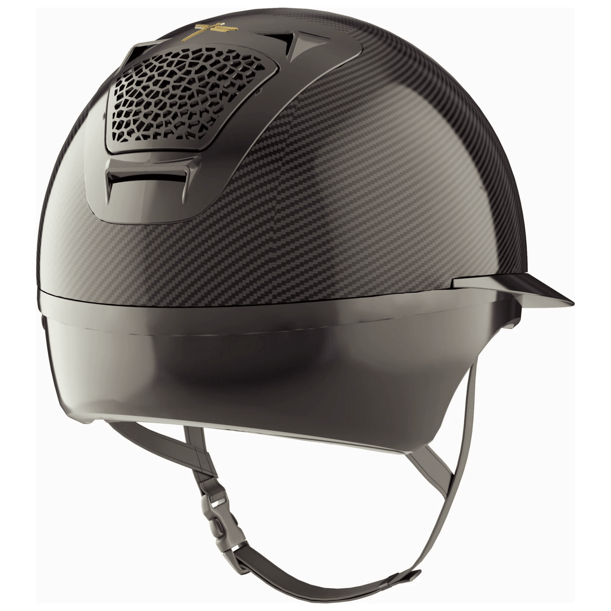 Freejump Reithelm Voronoi Glossy Helm, Black, Produkt allein auf weißem Hintergrund.