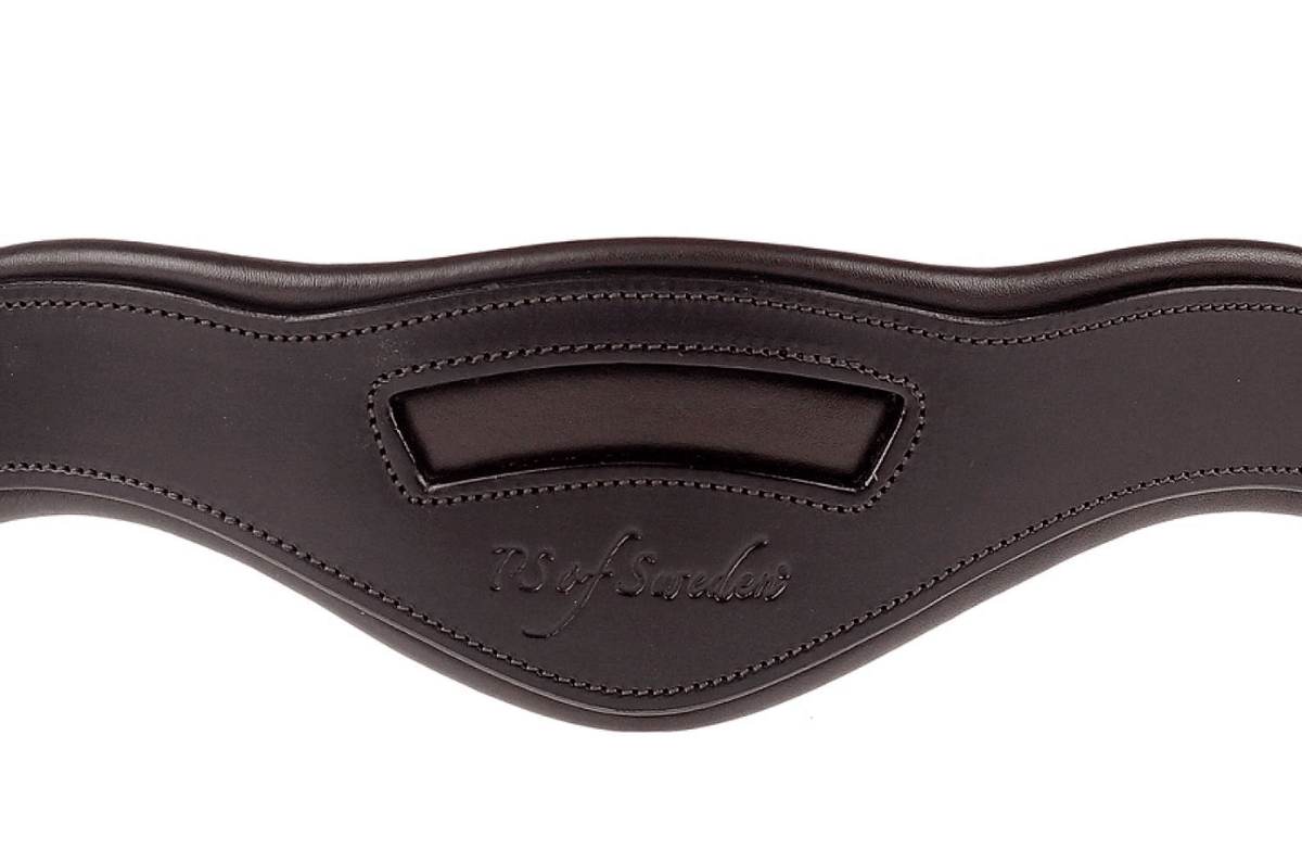 Genickstück Snaffle Relief Trensenzubehör, Braun, Detailaufnahme des Produkts allein.
