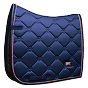 Gesteppte blaue Schabracke mit dunkler Einfassung. Gesteppte blaue Schabracke mit dunkler Einfassung.