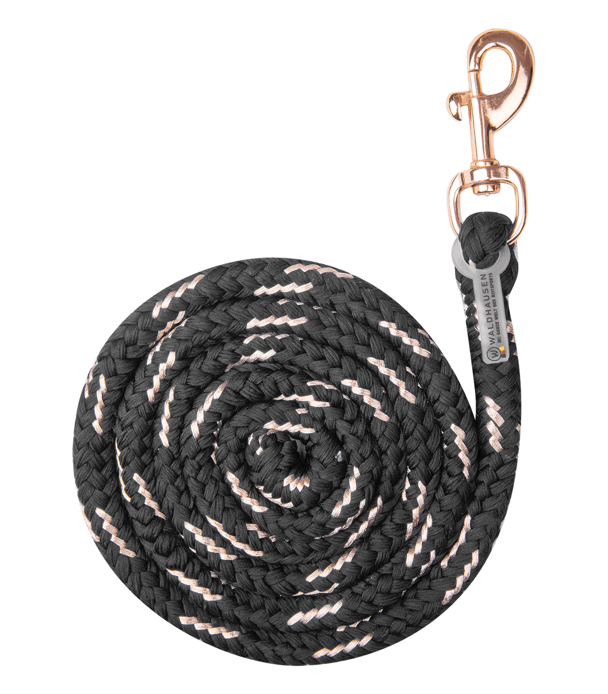 Anbindestrick Lurex Rosé Karabinerhaken
