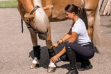 Reiterin legt einem Pferd schwarze Gamaschen an, Kentucky Horsewear EVENTING BOOTS | Mein Fazit